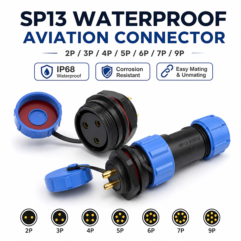 Aviator Connector Kit - IP68 SP13 Luftfahrtsteckverbinder Wasserdichter Anschluss Rückseitige